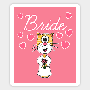 Bride Cat Bachelorette Party Engagement Wedding Magnet